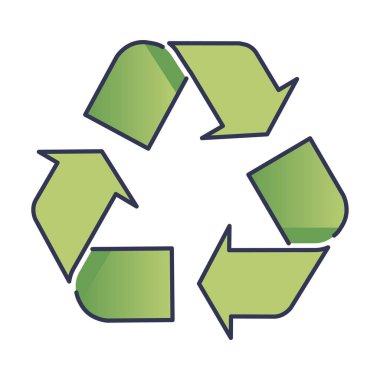 Çevresel sürdürülebilirlik için basit yeşil geri dönüşüm işareti.