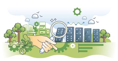 İş risk faktörlerine etki analizi el değerlendirmesi kavramını özetliyor. Süreç yönetimi ve denge kontrol vektör çizimi. Tehlike ve potansiyel tehdit tahmini ve kaçınma.