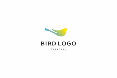 Template logo design solution with color gradient bird image