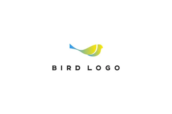 Template simple logo design solutions with gradient bird