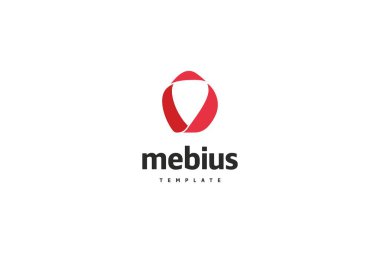 Mebius kurdele rengi resimli lakonik logo tasarım çözeltisi