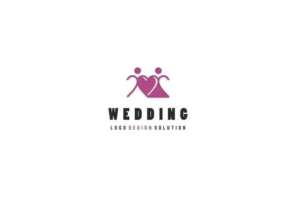 Huwelijksjabloon Logo Ontwerp Oplossing — Stockvector