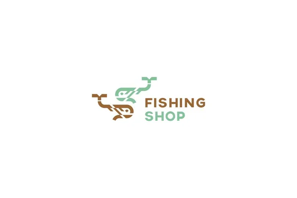 Template Minimalist Logo Design Solution Fishing Shop — Stockový vektor