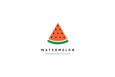 Template logo design solution with image piece of watermelon clipart