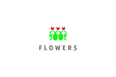 Template logo design solution with simple flowers image clipart