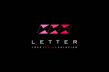 Three letters N logo design solution clipart