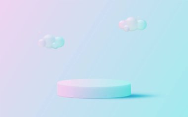 Minmal pastel mockup stage 3d realistic style background vector illustration