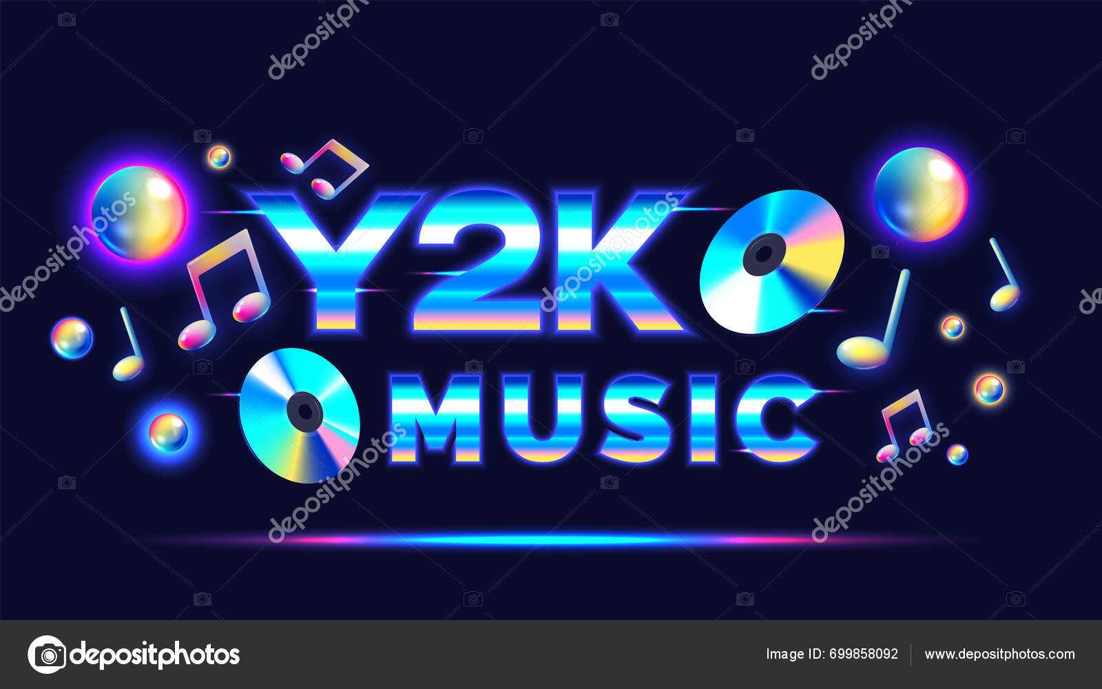 แบนเนอร นหล งเพลง Y2K วยแสงน ออนและภาพเวกเตอร สะท ภาพเวกเตอร์สต็อกโดย ...