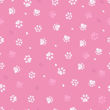 Pembe beyaz karalama pençe kalp sevgililer günü arka planında kalp ve siyah arkaplan dikişsiz kumaş deseni ve arka plan baskıları