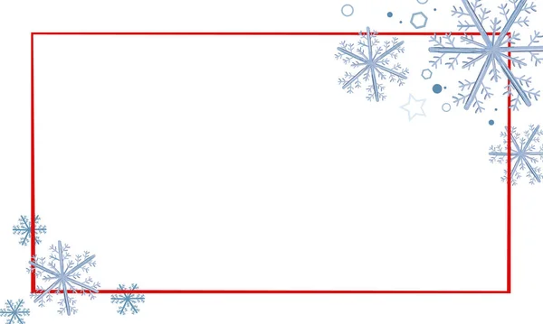 Fiocchi Neve Rosso Bordo Progettazione Cornice Vettore Sfondo Vacanze Inverno Grafiche Vettoriali