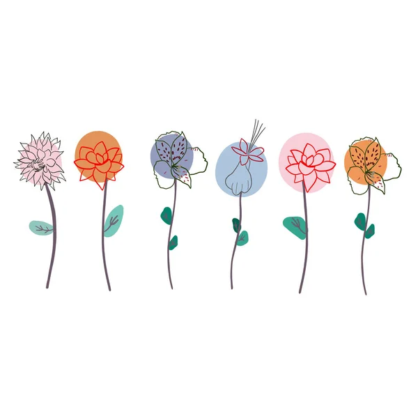 Spring Time Row Simple Hand Drawn Floral Border Design Illustration 스톡 일러스트레이션