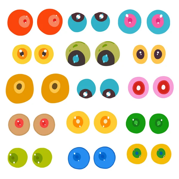 Colore Caramelle Occhi Dei Cartoni Animati Illustrazione Vettoriale — Vettoriale Stock