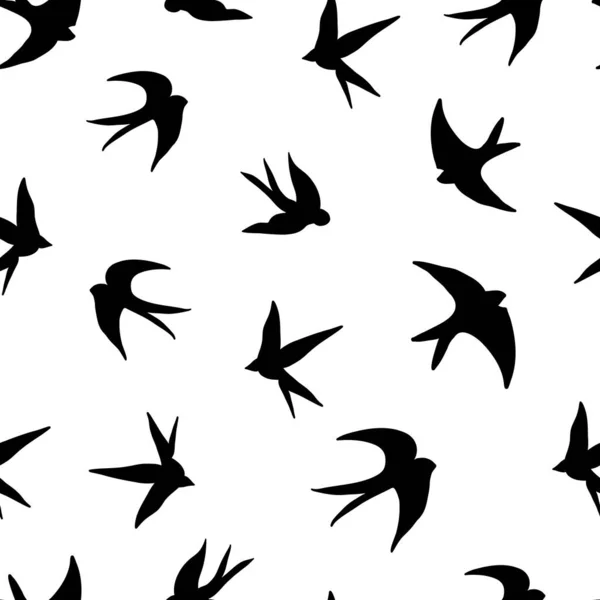 Pattern Small Swallows Vector Illustration — Stock Vector