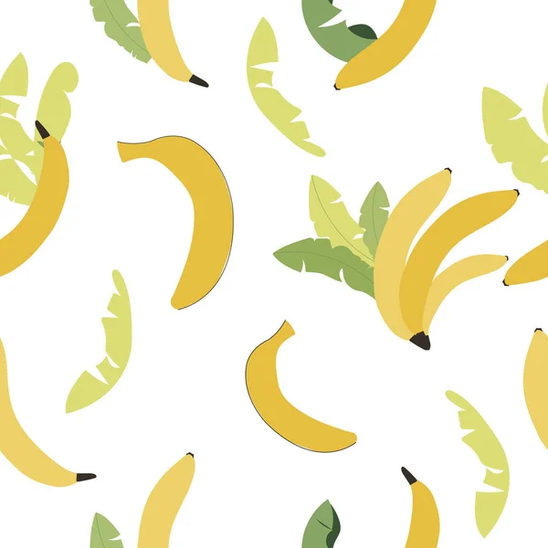 バナナのシームレスなファブリックデザインパターン ベクターイラスト — ストックベクタ