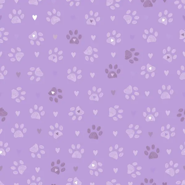 Lilac Barevné Tlapy Tiskne Bezešvé Vzory Vektorová Ilustrace — Stockový vektor