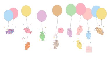 Balonlu şekerler. Vektör illüstrasyonu