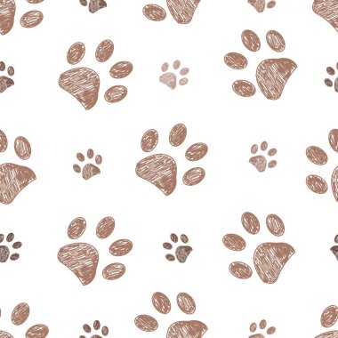 Mocha Mousse karalama pençe izleri kusursuz kumaş dizaynı. Vektör illüstrasyonu