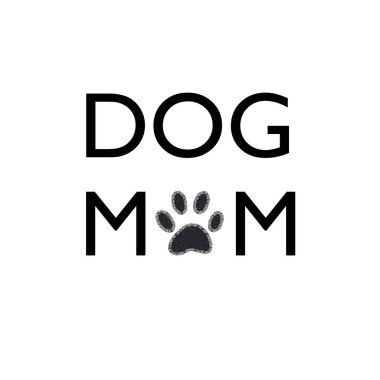 Köpek annesi mesaj atmış. Parlak pençe izleri. Vektör illüstrasyonu