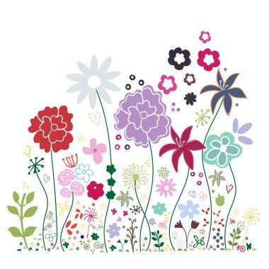 Papatya ilkbahar çiçekli pankart tasarımı. Vektör illüstrasyonu