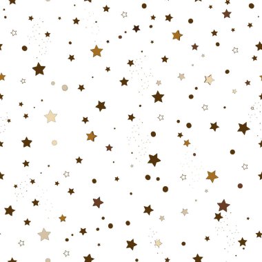 Kahverengi renkli yıldızlar pürüzsüz desen. Vektör illüstrasyonu
