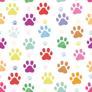 Renkli canlı pençe izleri. Vektör illüstrasyonu