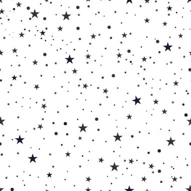 Kusursuz siyah donanma gri yıldızları minimalist desen. Vektör illüstrasyonu