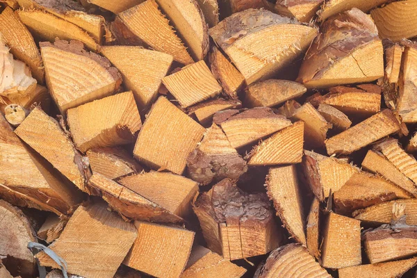 Firewood Stacked Chipped Firewood Background — Stock Photo, Image