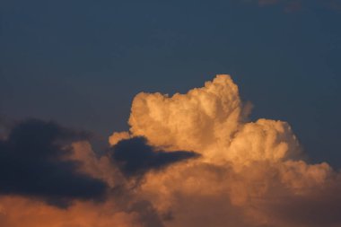 Clouds in the evening sky. Sunset Close-up