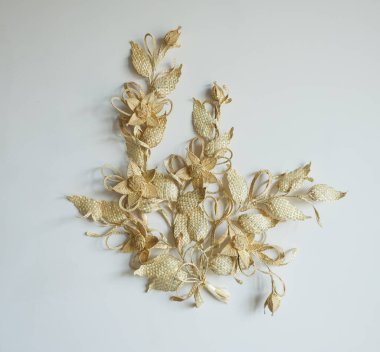 Duvar dekorasyonu. Saman duvar dekorasyonu