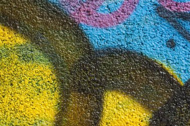 Duvar farklı renklerde boyanmış.