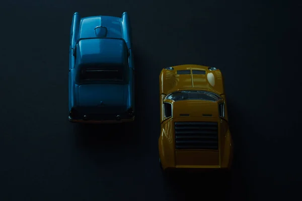 Two Toy Metallic Cars Close — Stock Photo, Image