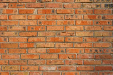 Eski turuncu tuğla duvar arka planı. Yakın plan. Doku