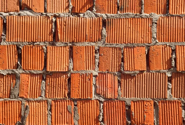 Оранжевая Кирпичная Стена Крупный План Текстура — стоковое фото
