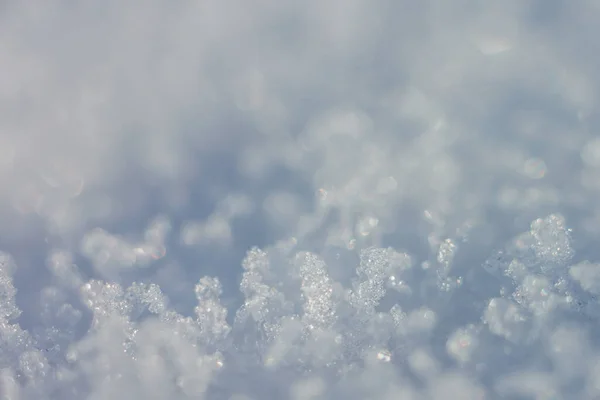 Абстрактный Зимний Фон Снежинки Кристаллы Снега Небольшая Глубина Резкости — стоковое фото