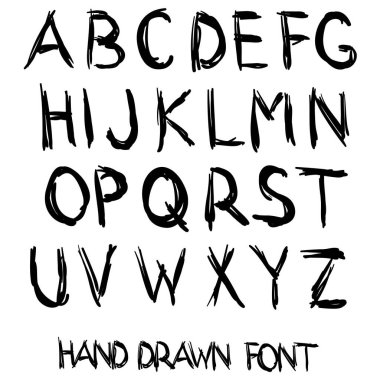 El yazısı alfabe harfleri kümesi