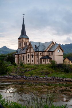 Kabelvag 'daki eski Vagan ahşap kilisesi, Lofoten Adaları, Norveç