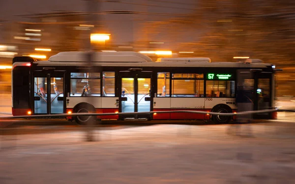 Brno Czech Republic December 2023 City Public Transport Bus Driving — Stock Photo, Image