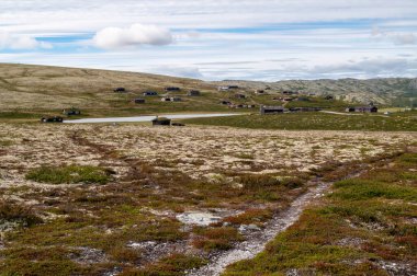 Hilly landscape of Rondane National Park in Norway. Mountains and nature in Scandinavia. clipart