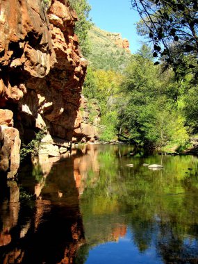 Oak Creek Kanyonu 'nun su yansıması 