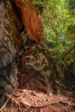 Nakee Mağarası 'nın güzel manzarası, Phu Langka Ulusal Parkı, Ban Phaeng bölgesi Nakhon Phanom, Tayland