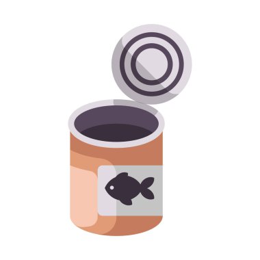 Balık logolu sardalya konservesi, vektör illüstrasyonu