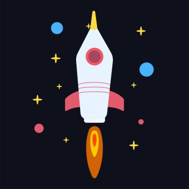 Bir Dinamik Vektör Roket Keşfi, vektör illüstrasyonu