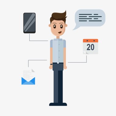 Notları ve telefonu olan Zaman Yönetimi İşadamı