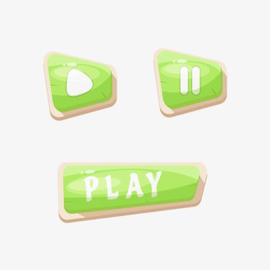 Uygulama veya oyun düğmesi için Ui ögesi taze yeşil ayarla, çalmayı duraklat