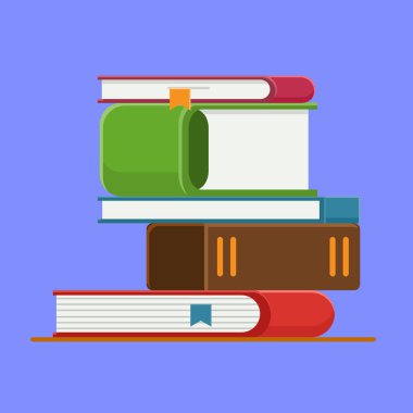 Düz illüstrasyon kitap, eğitim, sözlük yığını