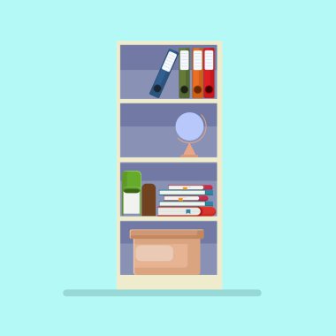 Kutu ve küreyle düz illüstrasyon kitaplığı