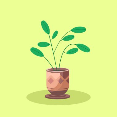 Düz illüstrasyon iç bitki dekorasyonu