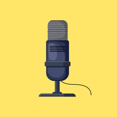 Podcast için düz illüstrasyon Profesyonel mikrofonlar