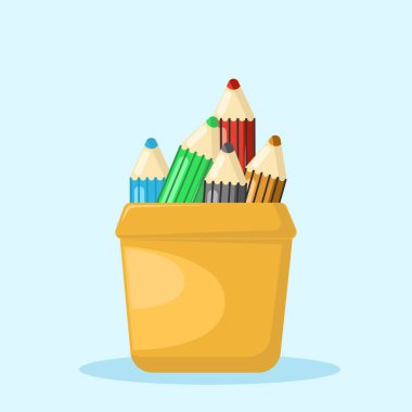 Canlı Kalem Vakası Yaratıcı İstasyonunda Renkli Dev Kalemler