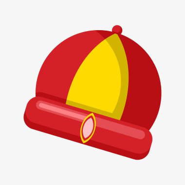 Düz illüstrasyon Çin yeni yılı, geleneksel Çin şapkası